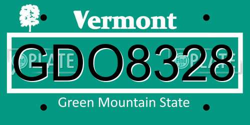 GDO8328 Vermont License Plate