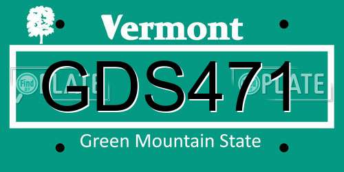 GDS471 Vermont License Plate