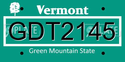 GDT2145 Vermont License Plate
