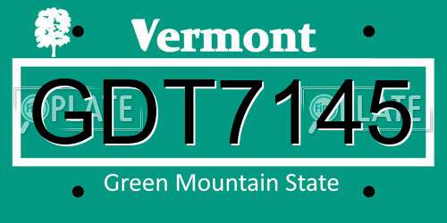 GDT7145 Vermont License Plate