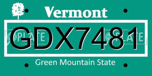 GDX7481 Vermont License Plate