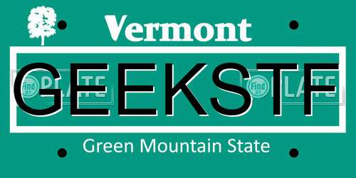 GEEKSTF Vermont License Plate