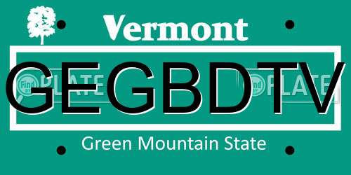 GEGBDTV Vermont License Plate