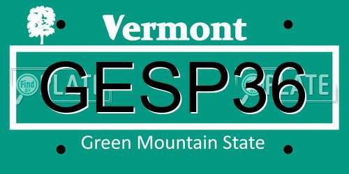 GESP36 Vermont License Plate