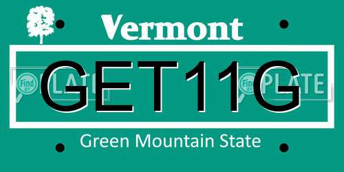 GET11G Vermont License Plate