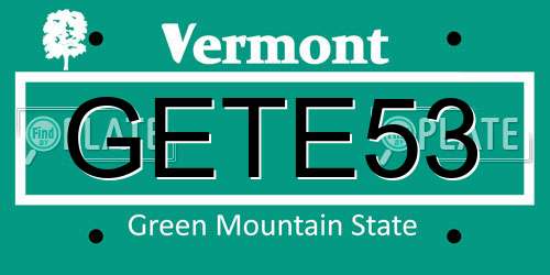 GETE53 Vermont License Plate