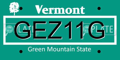 GEZ11G Vermont License Plate