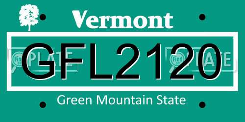 GFL2120 Vermont License Plate
