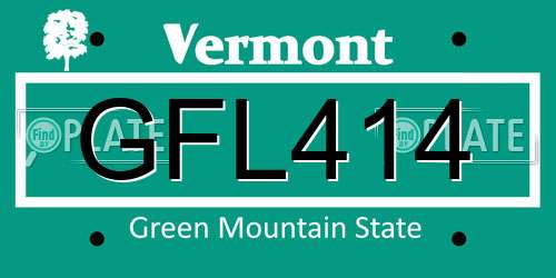 GFL414 Vermont License Plate