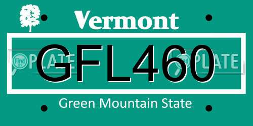GFL460 Vermont License Plate