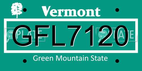 GFL7120 Vermont License Plate