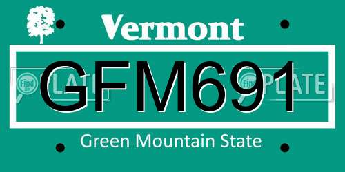 GFM691 Vermont License Plate
