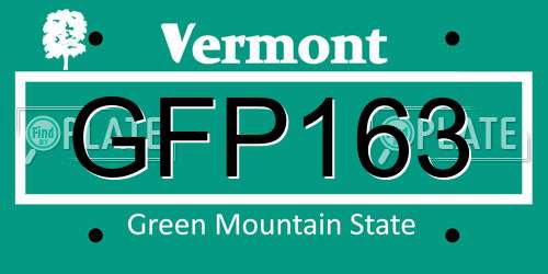 GFP163 Vermont License Plate
