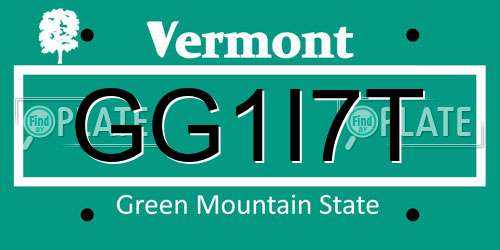 GG1I7T Vermont License Plate