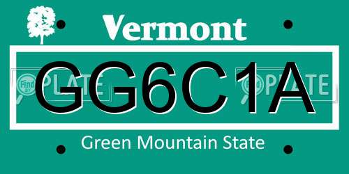GG6C1A Vermont License Plate