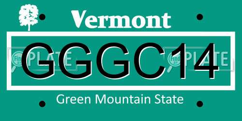 GGGC14 Vermont License Plate