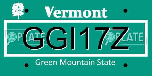 GGI17Z Vermont License Plate