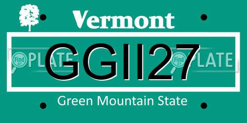 GGII27 Vermont License Plate