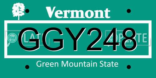 GGY248 Vermont License Plate