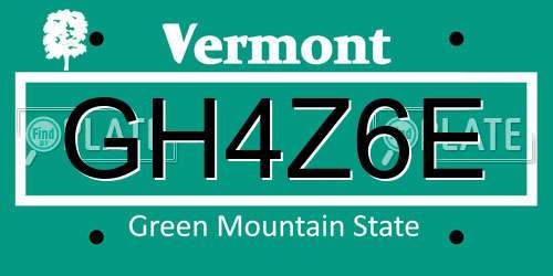 GH4Z6E Vermont License Plate