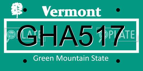 GHA517 Vermont License Plate