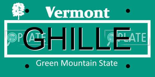 GHILLE Vermont License Plate
