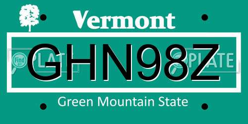 GHN98Z Vermont License Plate