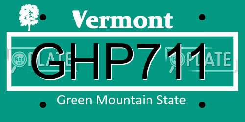 GHP711 Vermont License Plate