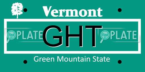 GHT Vermont License Plate