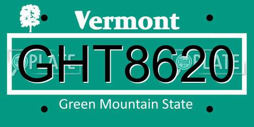 GHT8620 Vermont License Plate