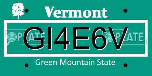 GI4E6V Vermont License Plate