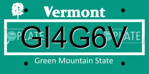 GI4G6V Vermont License Plate