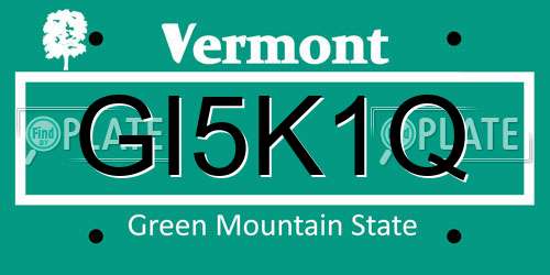 GI5K1Q Vermont License Plate