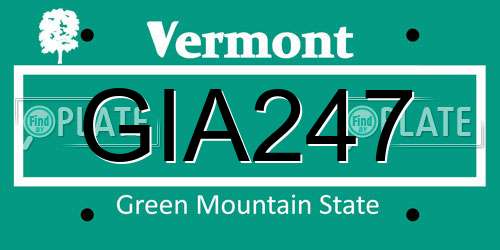 GIA247 Vermont License Plate