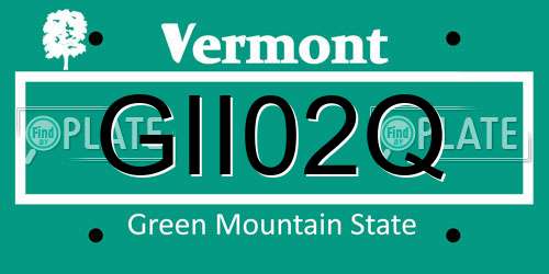 GII02Q Vermont License Plate