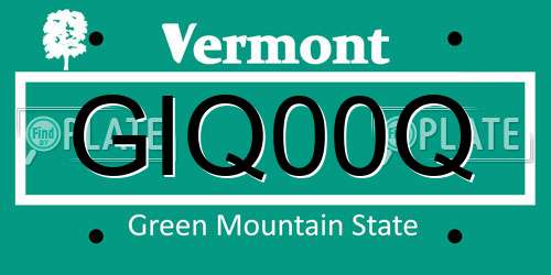 GIQ00Q Vermont License Plate