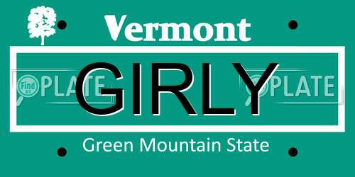 GIRLY Vermont License Plate