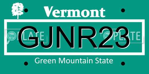 GJNR23 Vermont License Plate