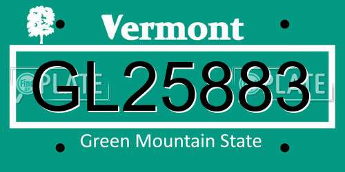 GL25883 Vermont License Plate