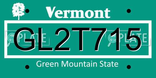 GL2T715 Vermont License Plate