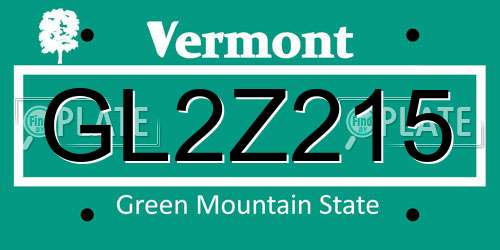 GL2Z215 Vermont License Plate
