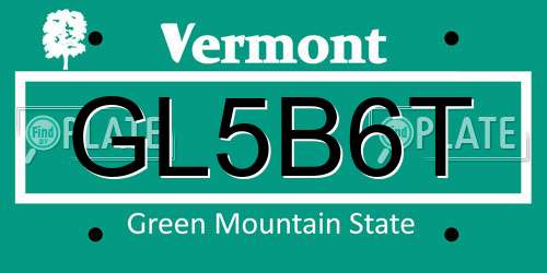 GL5B6T Vermont License Plate