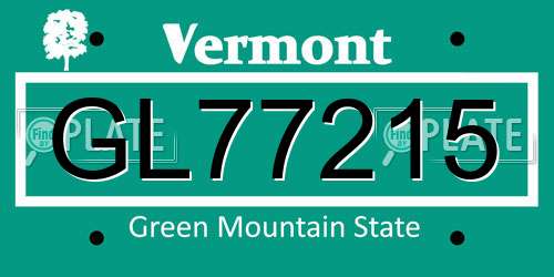 GL77215 Vermont License Plate