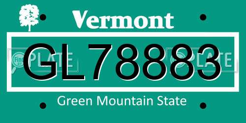 GL78883 Vermont License Plate