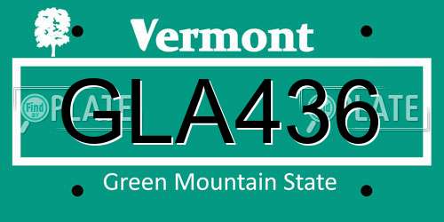 GLA436 Vermont License Plate