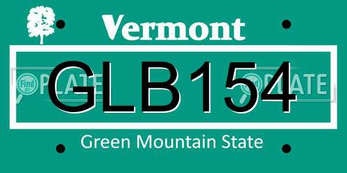 GLB154 Vermont License Plate