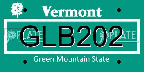 GLB202 Vermont License Plate