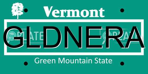GLDNERA Vermont License Plate