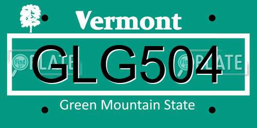 GLG504 Vermont License Plate