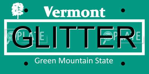 GLITTER Vermont License Plate